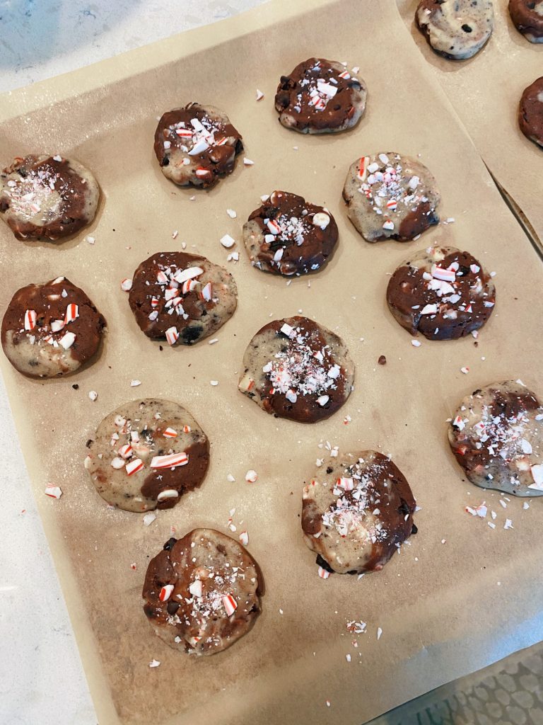 peppermint cookies ready to bake