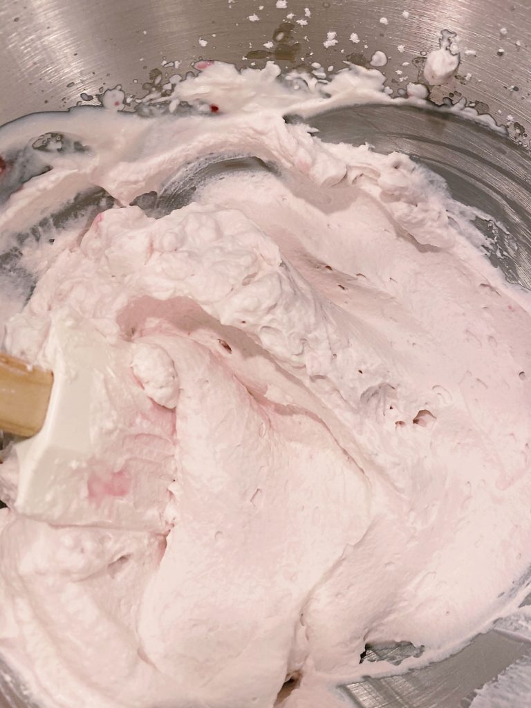 pink whipped cream frosting