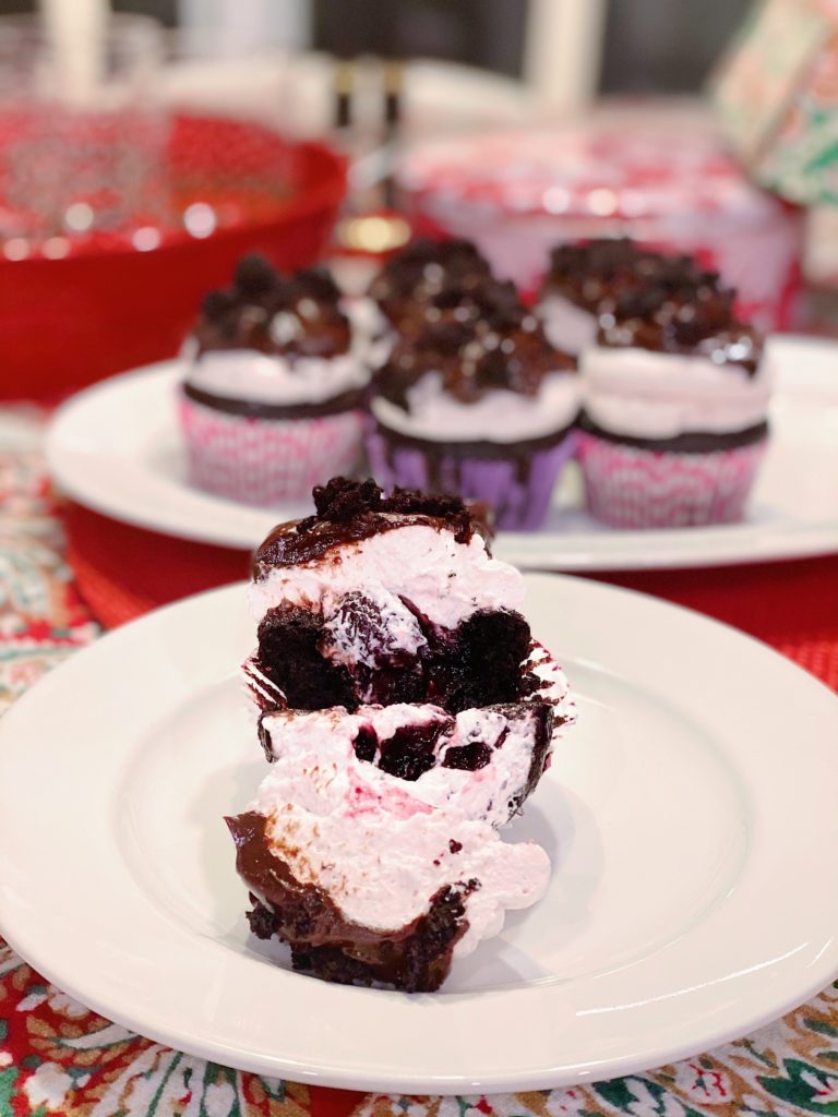 fudgy black forest cupcakes yum