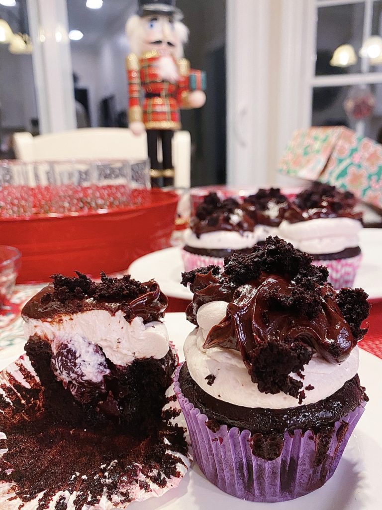 fudgy black forest cupcakes one half one whole