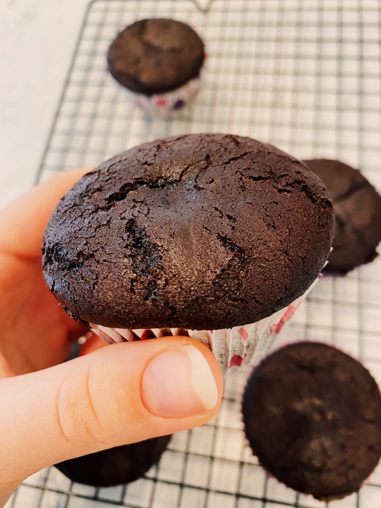 baked chocolate cupcake