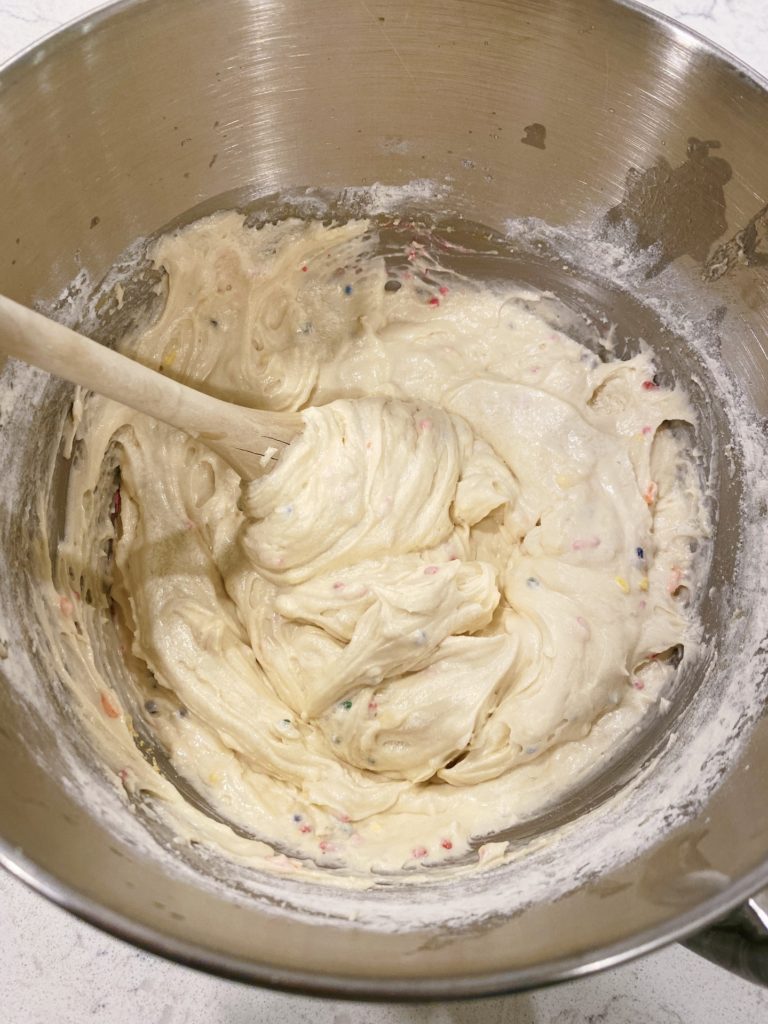 finished accidental confetti cookie batter